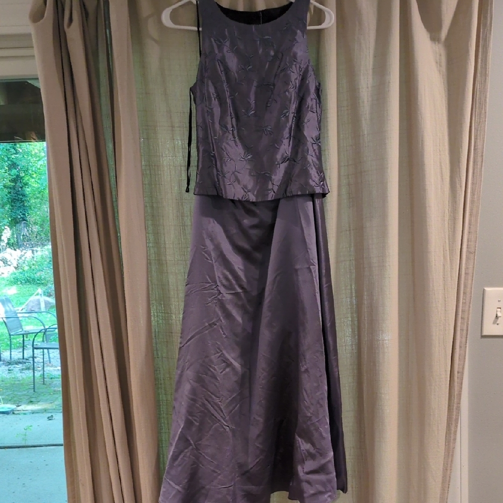 Bari Jay Luxurious Satin Gown in Deep blue